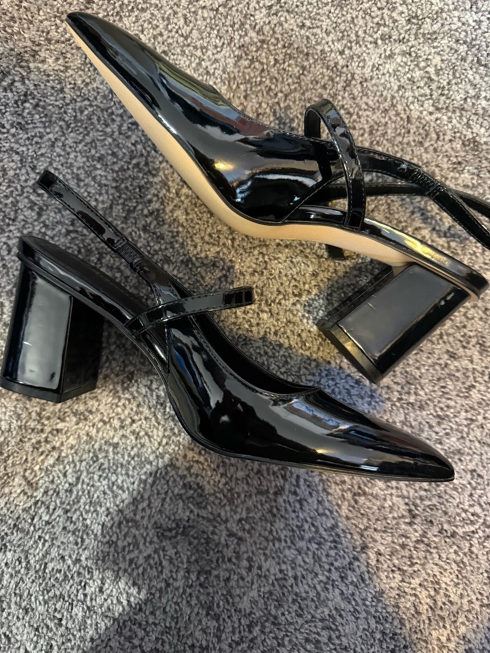 BCBG Black Patent Leather Pointed Slingback Pump - Picture 6 of 6